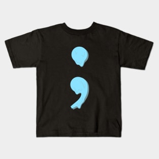 dripping/melting semicolon in pastel blue Kids T-Shirt